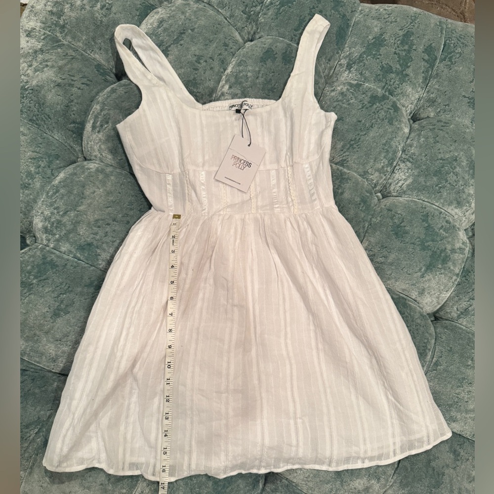 Princess Polly Lorinda Mini Dress | White Striped Cotton Sundress
